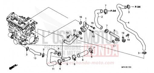 TUYAU D'EAU CB1000R9 de 2009